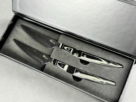 Mitsuboshi Nagomi set 2 steak knives, 90 mm  Black and Black pakkawood handle-