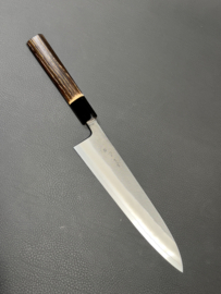 Konosuke Sanjo SKD Nashiji gyuto (chefsmes), 210 mm, gebrand kastanjehout -saya-