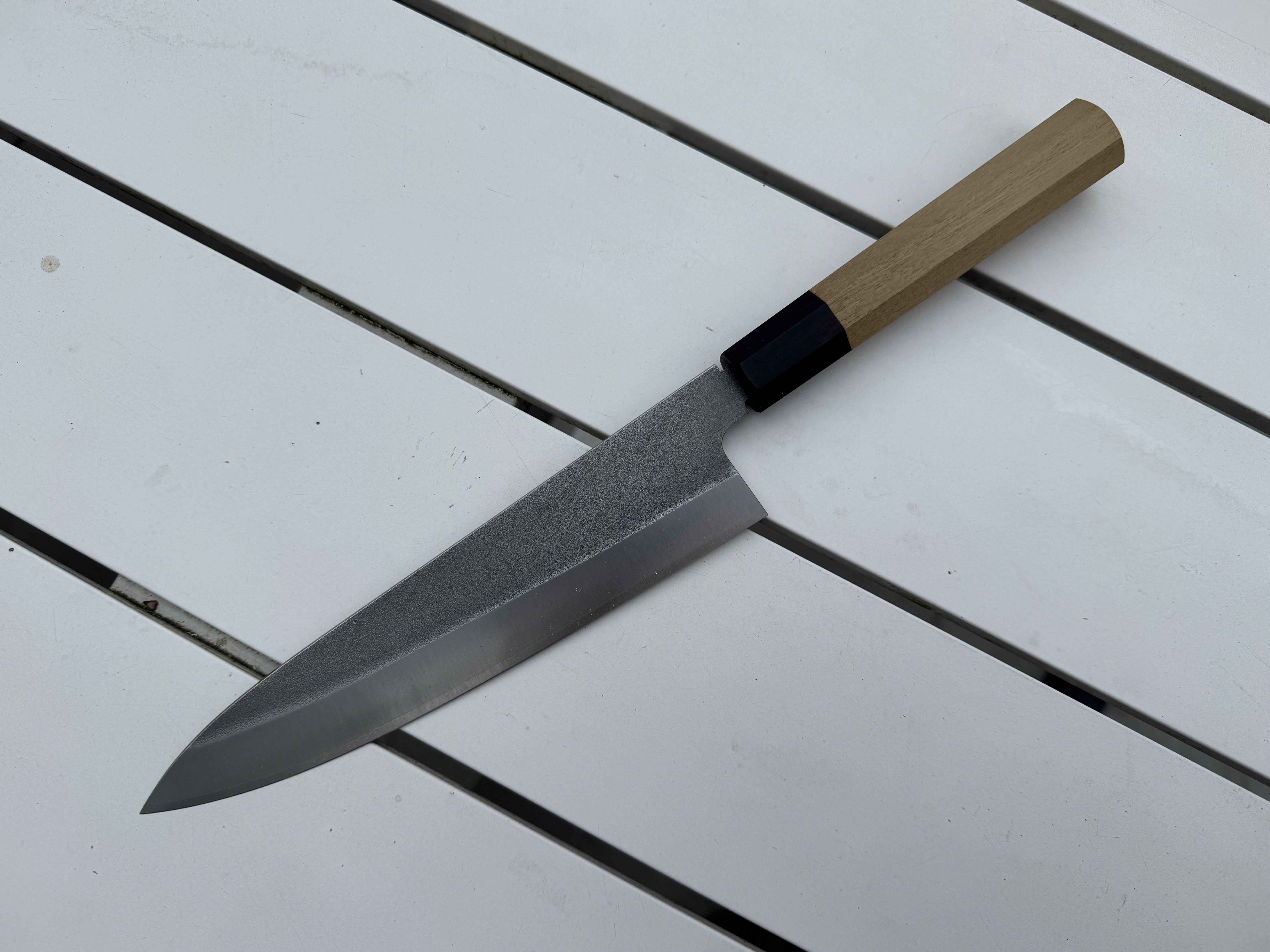 Konosuke Sanjo GS+ Nashiji wa-gyuto (chef's knife), 210 mm, Ho octagonal with ebony