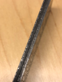 Blank damaststaal met VG10 kern "ladder" patroon, niet roestbestendig (200*30*3 mm)