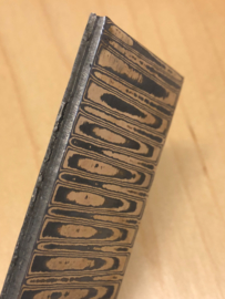Blank damaststaal met VG10 kern "ladder" patroon, roestbestendig (250*35*4 mm)
