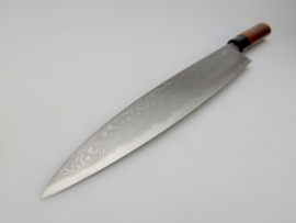 Tosa Matsunaga Aogami damascus Sujihiki (trancheermes), 270 mm