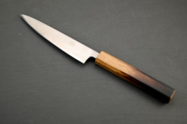 Fukushima 素晴らしい Subarashī, Aogami Super, Petty (Office knife) 135 mm, Oak handle (Yakiurushi)