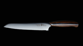 Mitsuboshi Nagomi Pankiri (bread knife), 210 mm -brown pakkawood handle-