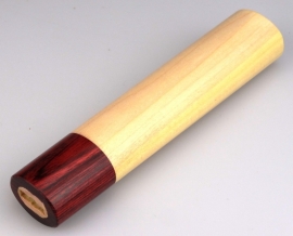 Traditional oval Honoki handle - Red Pakka - (size L)
