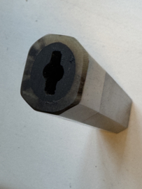 Traditional octagonal Ebony - White Horn - (size L)
