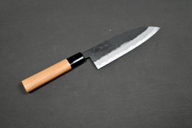 Hinokuni Shirogami #1 petty/ko-gyuto kuroichi Sanmai, Kersenhout ovaal -150 mm-