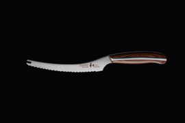 Mitsuboshi Nagomi Cheese knife, 130 mm -brown pakkawood handle-