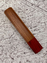 Traditioneel octagonaal handvat - Balsamo (Santos Mahogany) met Padauk - (maat L)