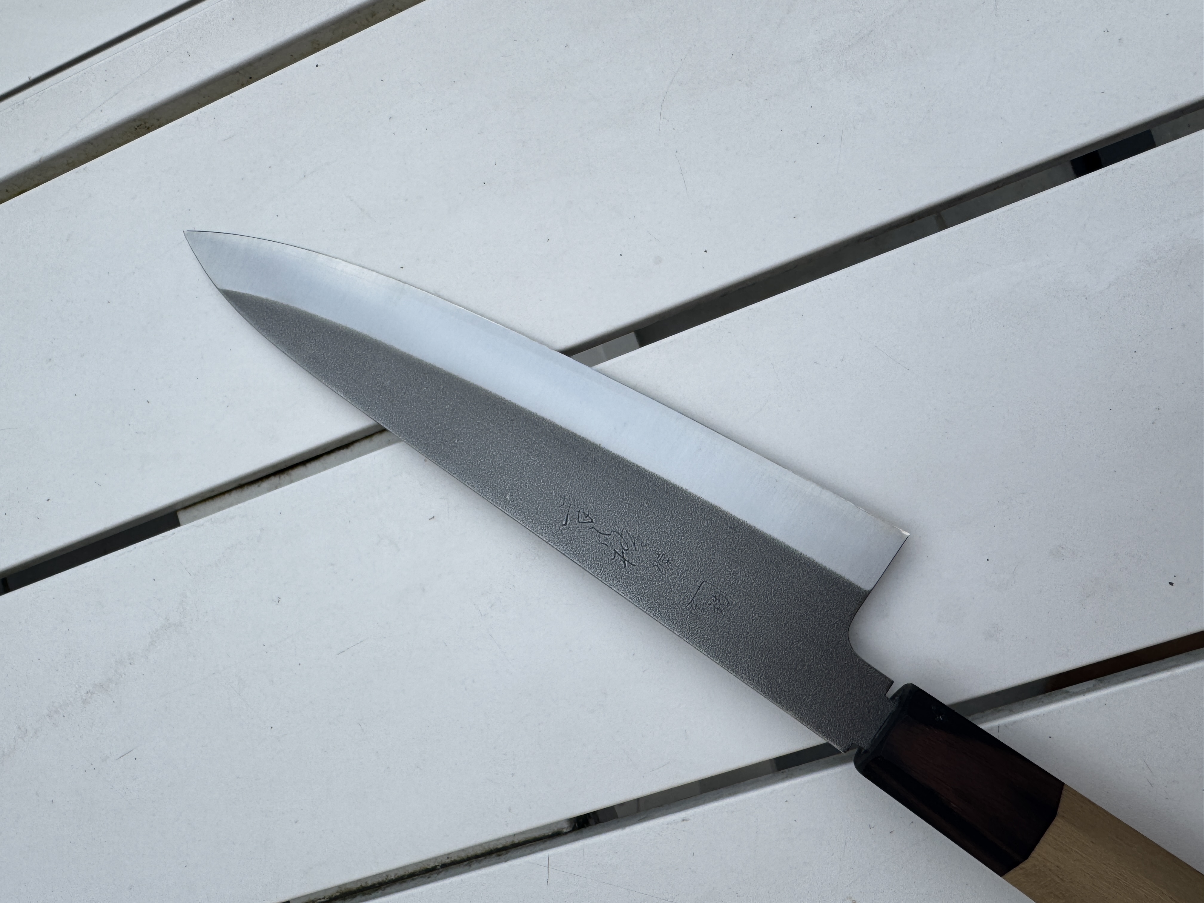 Konosuke Sanjo GS+ Nashiji wa-gyuto (chef's knife), 210 mm, Ho octagonal with ebony