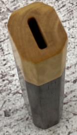 Traditional octagonal handle- Ebony with Yellow Poplar- (size L)
