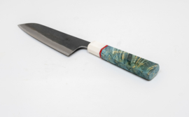 CUSTOM Kagemitsu Amefuri Kurouchi Aogami #1 Santoku (Universeel mes), 210 mm