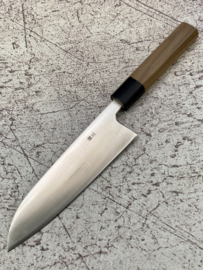 Kikuichi Ginsan #3 Santoku Sanmai, Walnoot octagonaal heft  -165 mm-