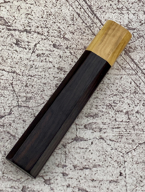 Traditional octagonal handle- Ebony with Yellow Poplar- (size L)