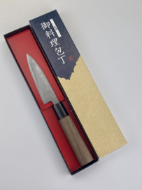 Tosa Matsunaga Aogami damascus petty (officemes), 105 mm