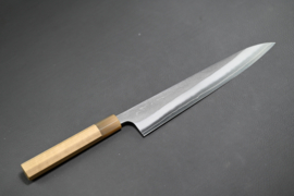 Konosuke Sanjo SKD Nashiji gyuto (chef's knife), 240 mm, Honoki/Blond horn, -saya-