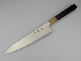 Konosuke HD-2 Wa-Gyuto (chefsmes), Octagonaal handvat, ebbehout en buffelhoorn, 240 mm +Saya