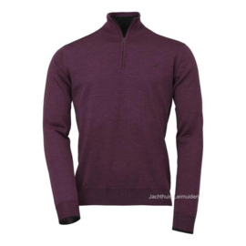 Laksen Norfolk Merino trui met ritshals – Heather