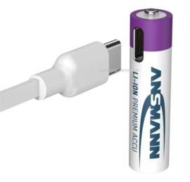 Ansmann Li-Ion batterij AA of AAA USB oplaadbaar