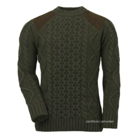 Laksen Maree kabeltrui met O-hals - Olive