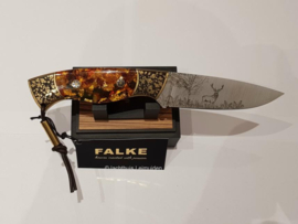 Falke Custom made mes Hert  / knife Red Stag