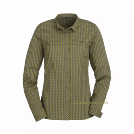 Blaser Lady Sergia stretch blouse Olive / Grey geruit