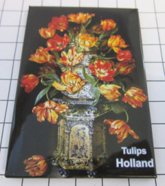 10 stuks  koelkastmagneet Holland   MAC:20.120 Delftsblauwe vaas tulpen