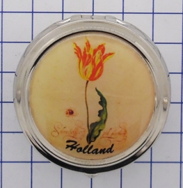 PIL 111  pillendoosje met spiegel oude tulp