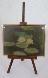 SCH030 schildersezel 22 cm hoog , witte waterlelies Monet