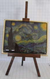 SCH 207 Schildersezeltje 22 cm hoog met sterrennacht van Vincent van Gogh