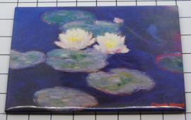 10 stuks koelkastmagneet witte waterlelies Claude Monet 20.456