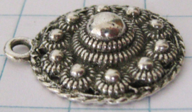 zeeuwse knop plat met rand, 10 bolletje,eenoog, ruim 2 cm ZB023