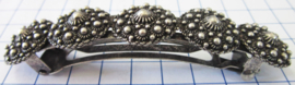 ZKG442 Haarspeld 8 cm met zeeuwse knopen met veel bolletjes, zwaar verzilverd