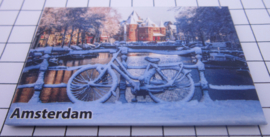 10 stuks koelkastmagneet Amsterdam  fiets sneeuw 18.989
