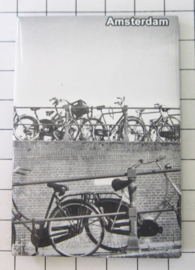 10 stuks koelkastmagneet Amsterdam  fietsen zwart wit MAC:19.001