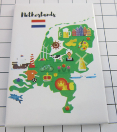 10 stuks koelkastmagneet pl;attegrond Holland MAC:20.543