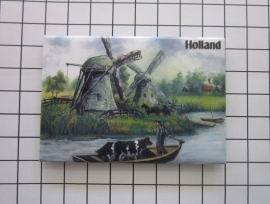 10 stuks koelkastmagneet Holland MAC:20.237 molen boot koe