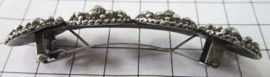 ZKG440 Haarspeld klein 6 cm zwaar verzilverd zeeuwse knopen