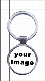 porte clefs rond metal avec votre image emaille