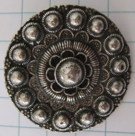 Zeeuwse knop broche 4 cm zwaar verzilverd