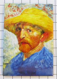 10 stuks koelkastmagneet zelfportret hoed stro Van Gogh  MAC:20.408