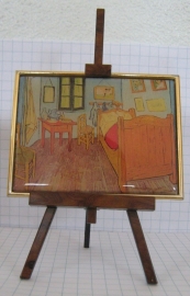 SCH 203 Schildersezeltje 22 cm hoog met geemailleerde reproduktie van Vincent van Gogh