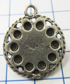 zeeuwse knop plat met rand, 10 bolletje,eenoog, ruim 2 cm ZB023
