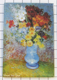 10 stuks koelkastmagneet Van Gogh   blauwe vaas met bloemen MAC:20.410