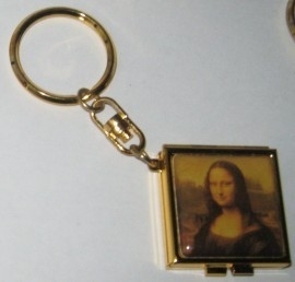 sleutelhanger vierkant met spiegel mona lisa