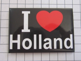 10 stuks koelkastmagneet I love Holland 20.514, zwarte achtergrond, rood hart
