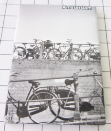 10 stuks koelkastmagneet Amsterdam  fietsen zwart wit MAC:19.001