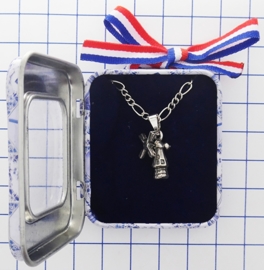 HAN 104 Collier molen met draaiende wieken, zwaar verzilverd