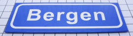 10 stuks koelkastmagneet  plaatsnaambord Bergen P_NH6.0001