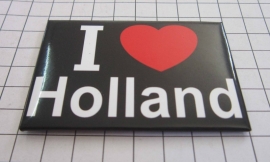 10 stuks koelkastmagneet I love Holland 20.514, zwarte achtergrond, rood hart